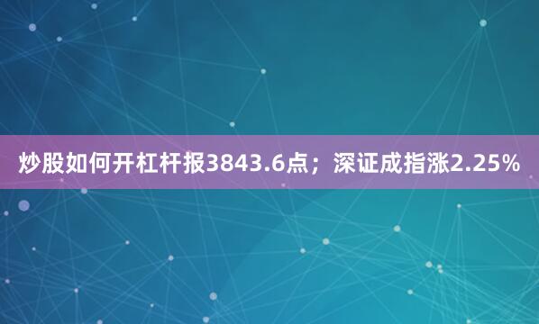 炒股如何开杠杆报3843.6点；深证成指涨2.25%
